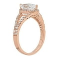 thumbnail image 2 of 1.2 ct Marquise Cut Genuine Cultured Diamond VS1-VS2 I-J 14K Rose Gold Halo Promise Wedding Statement Engagement Designer Ring size 9, 2 of 6