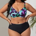 thumbnail image 2 of Swimsuits for Women Adjustable Straps V Neck Swimwear with Bottom Tummy Control Bathing Suit Plus Size Fashion, 2 of 6