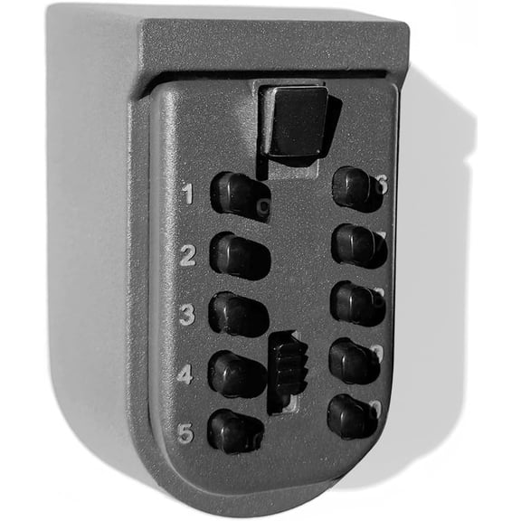 Key Lock Box for Outside Wall Mount, Waterproof Spare Key Storage Box, 10-digits Combination Lockbox Push Button Key Keeper Box for Home Indoor & Outdoor Realtors Landlord Property Management