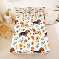 thumbnail image 5 of Homewish Cute Dachshund Dog Bed Sheets,Spring Floral Full Size Sheets,White,4-Piece,1 Flat Sheet, 1 Fitted Sheet and 2 Pillowcases, 5 of 6