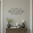 thumbnail image 3 of Sintosin White Metal Wall Art 45x18 Inch, Rustic Wrought Iron Scroll Wall Decor, Large Antique Hanging Accents for Living Room, Bedroom, Entryway Home Decor, 3 of 9