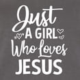 thumbnail image 5 of Wild Bobby Just A Girl Who Loves Jesus Inspirational/Christian Women Racerback Tank Top, Dark Grey, Large, 5 of 5