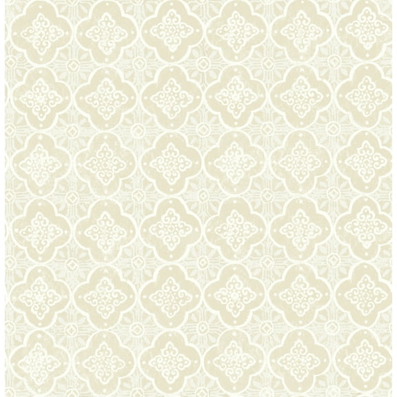 Brewster Seville Wheat Geometric Tile Wallpaper