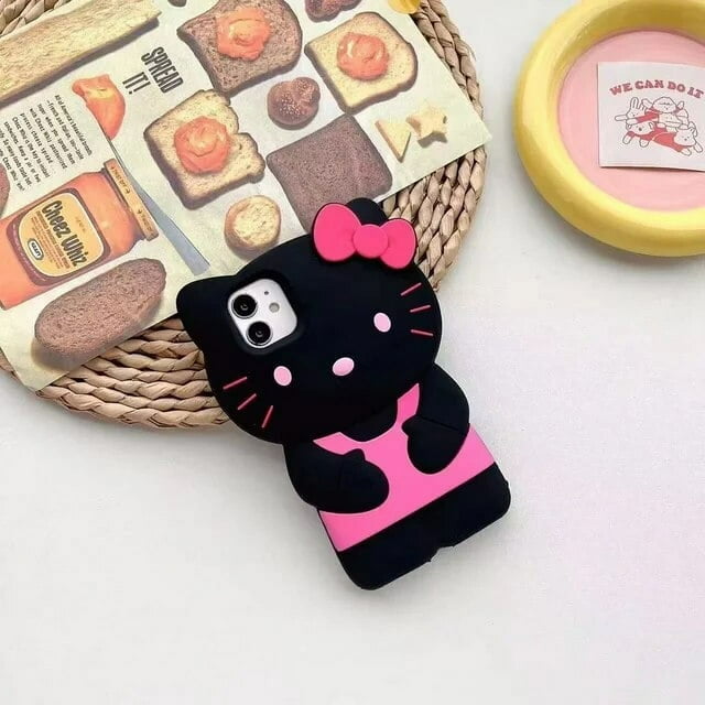 Sanrio 3D Stereoscopic Hello Kitty Case For iPhone 15 14 13 12 11 Pro Max Mini Plus XR XS Y2K Cartoon Soft Shockproof Back Cover LXY