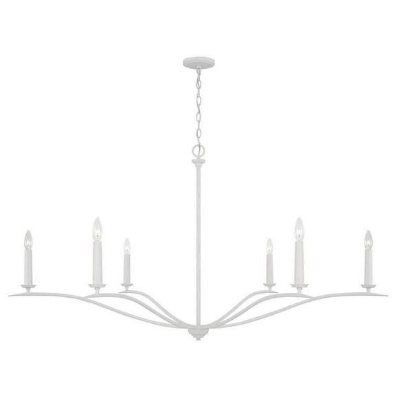 6 Light Chandelier in Minimalist Style-29.25 inches Tall and 57 inches Wide-Textured White Finish Bailey Street Home 309-Bel-5040479