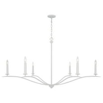 6 Light Chandelier in Minimalist Style-29.25 inches Tall and 57 inches Wide-Textured White Finish Bailey Street Home 309-Bel-5040479