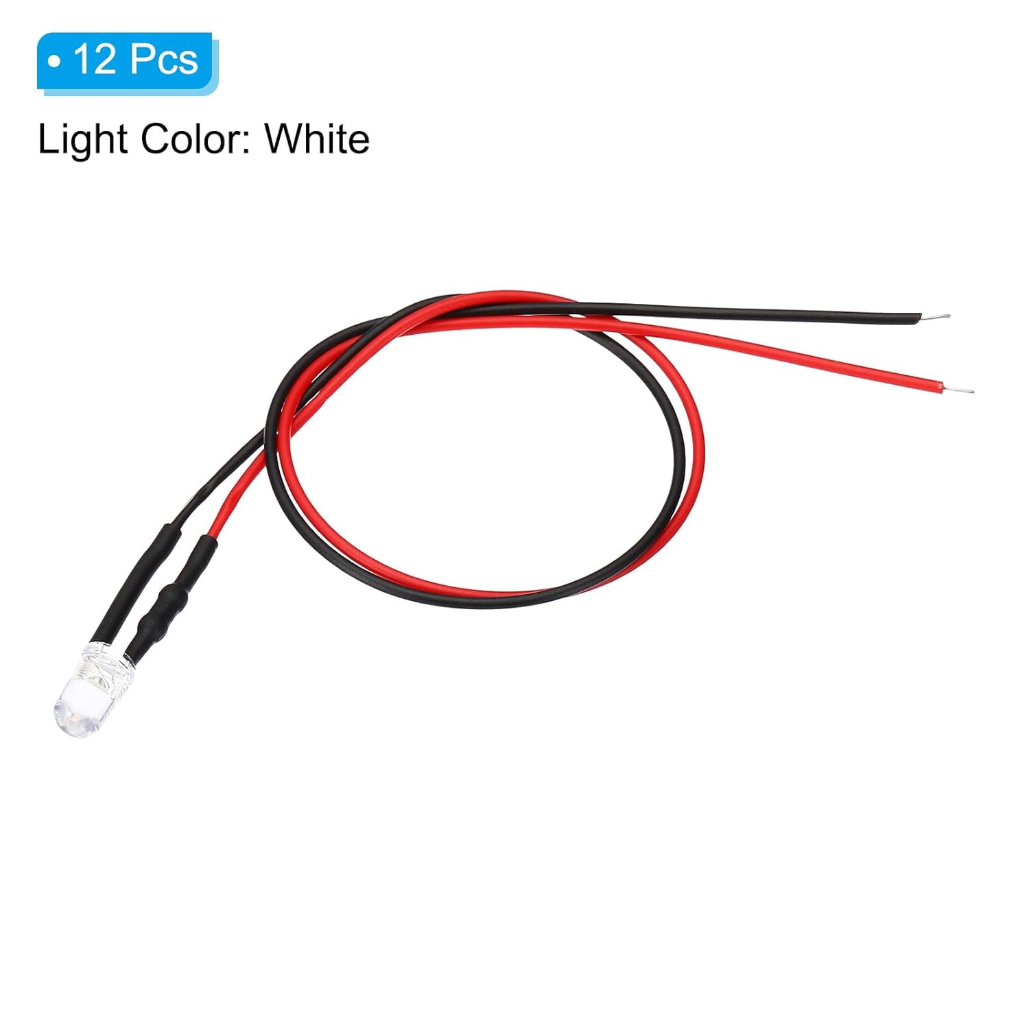 5 diode lights, 12 pieces of 3 DC pre-wired micro light bulbs for indicator illumination, white light