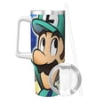 thumbnail image 2 of Lsque Mario Pattern 40 OZ Ice Bully Cup with Handle and Straw, Double Wall Stainless Steel Tumbler Travel Coffee Cup with Lid for Christmas Present, 2 of 8