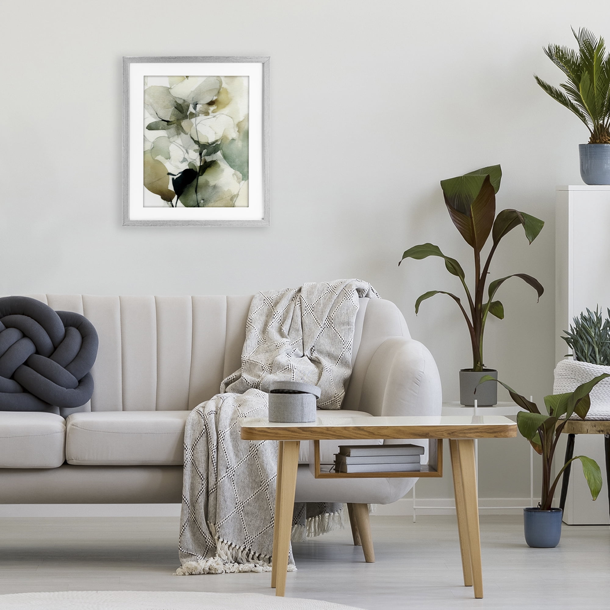 Stupell Industries Floral Branches in Motion Gray Framed Print Under Glass, design by Svetlana Aleynikova