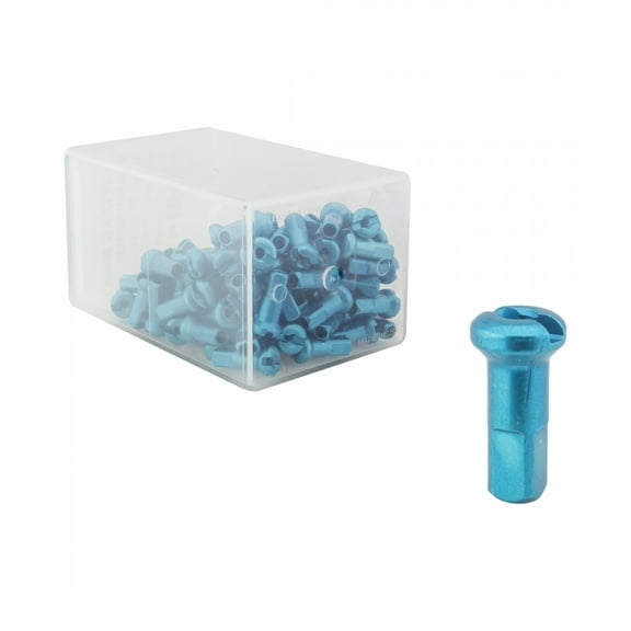 DT Swiss Standard Spoke Nipples - Aluminum, 2.0 x 12mm, Turquoise, Box of 100