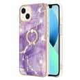 thumbnail image 2 of SaniMore for iPhone 15 Plus 6.7" 2023 Case with 360 Degree Rotating Metal Ring Shockproof TPU Backplane Marble Pattern Luxury Fashion Anti-drop Cover for iPhone 15 Plus 6.7" 2023, Darkpurple, 2 of 4