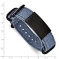 thumbnail image 4 of Stainless Steel Bracelet ID Men's 19.75 mm in Brushed Black IP-plated Blue Jean Fabric Adj., 4 of 5