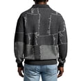 thumbnail image 5 of LWavelet Men's Denim Patchwork Polo Shirt - Retro Vibe, Perfect for Casual Leisure & Spring Outfits Black 3XL, 5 of 5