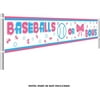 Gender Reveal Party Supplies Decorations, Large Baseballs or Bows Banner, Pink & Blue Gender Reveal Party Decorations (9.8 x 1.5 f