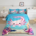 thumbnail image 2 of Feelyou Kawaii Pink Axolotl Queen Comforter Set for Girl, Magic Sealife Lover Bedding Sets, Ocean Coral Reversible Bedding Comforter Set, Microfiber Bedroom Decor, 3pcs, 2 of 8