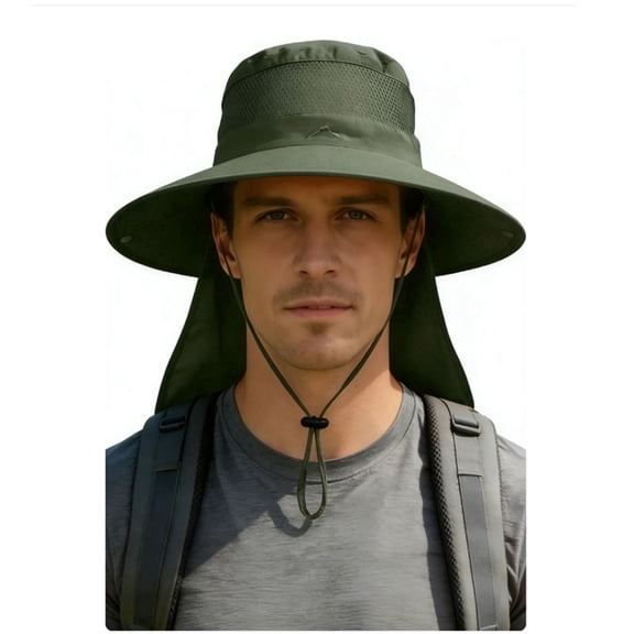 zrova Unisex Sun Hat for Men & Women - UPF 50 Waterproof Wide Brim Bucket Hat with Neck Flap, Suitable for Fishing, Hiking, Safari