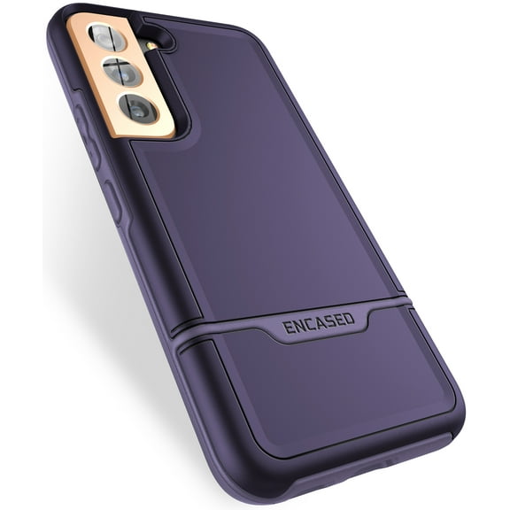 Encased Designed Rebel Series for Samsung Galaxy S22 Case, Protective Heavy Duty Phone Case - Purple