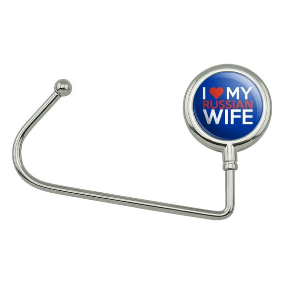 I Love My Russian Wife Purse Bag Hanger Holder Hook