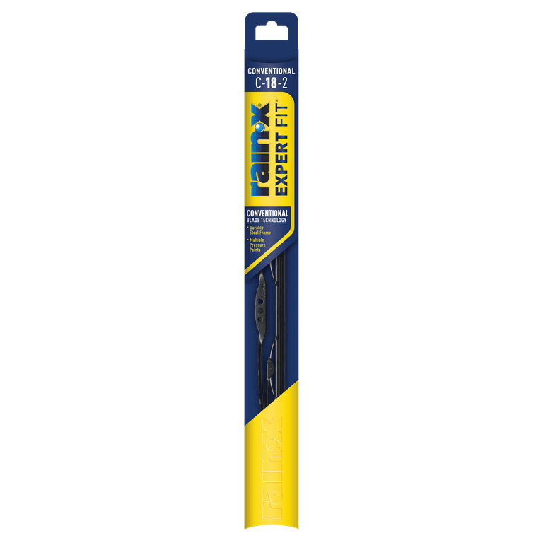 2 pack) Rain-X Expert Fit Conventional Windshield Wiper Blade C-18