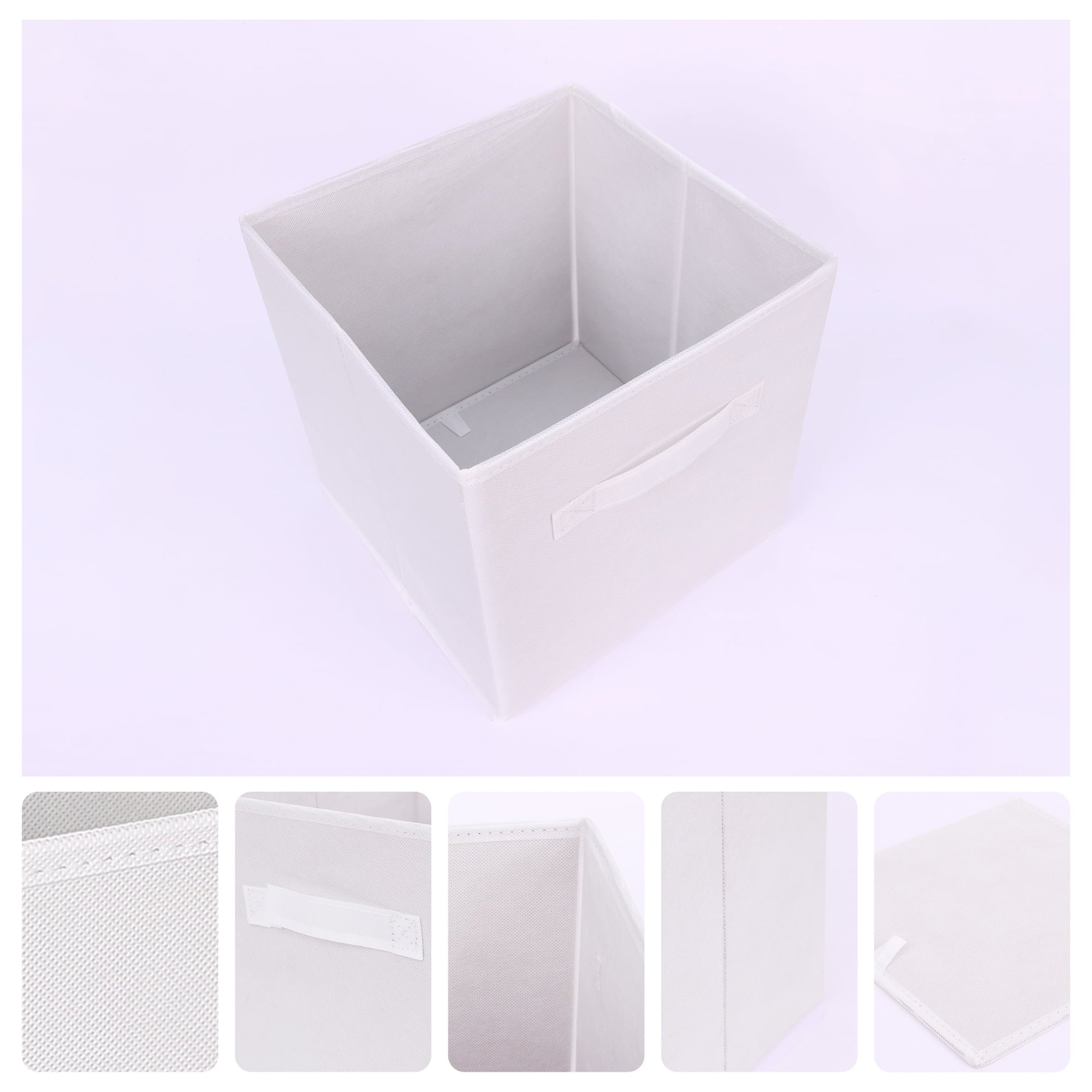 Unique Bargains Fabric Storage Cube Storage Bin White 11*10.6*10.6in