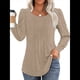 thumbnail image 1 of Blusas Tipo Túnica de Larga Abullonada para Mujer, con Cuello Redondo Plisado, Elegantes, Informales, Holgadas, para Invierno y . Caqui XXL, 1 of 6