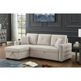thumbnail image 5 of 83" Wide Reversible Fabric Sleeper Sofa & Storage Chaise-Beige, 5 of 15