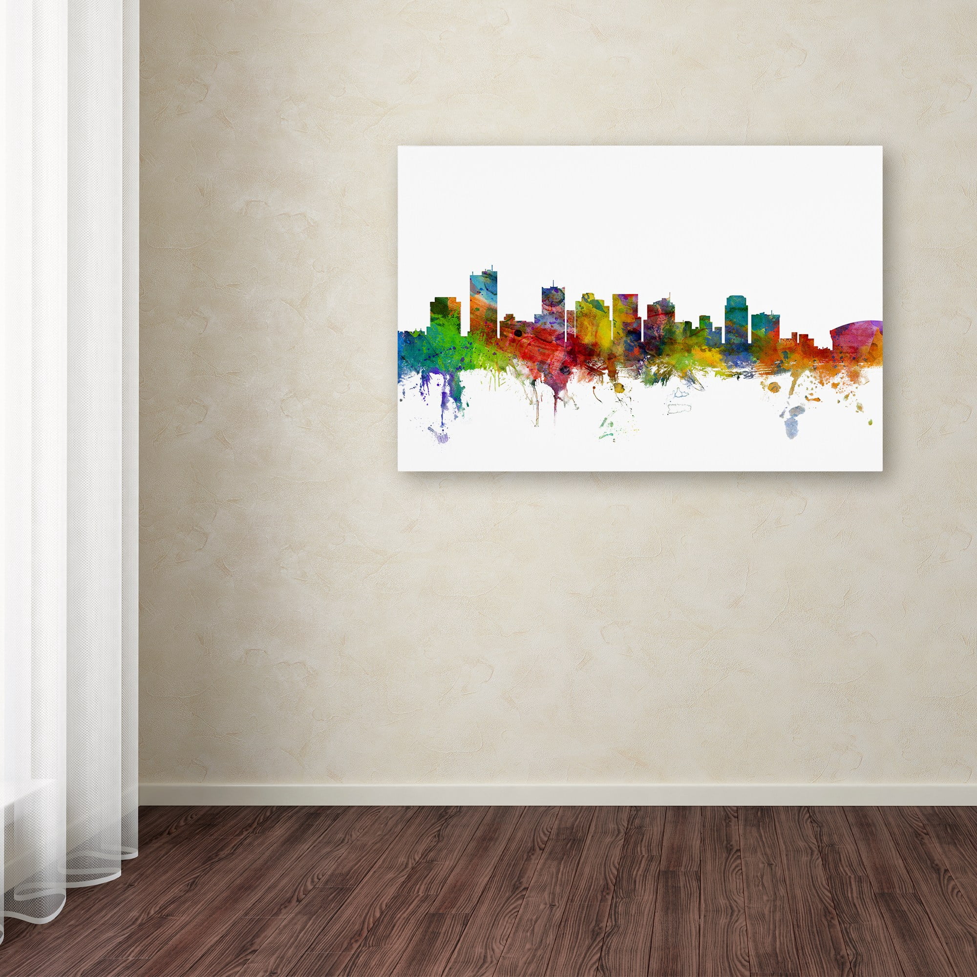 Trademark Fine Art "Phoenix Arizona Skyline" Canvas Art by Michael Tompsett