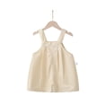 thumbnail image 1 of Overalls for Girls, Solid Color Piece Overalls for Toddler Girls, Adjustable Strap Shorts with Button Details for Summer, 1 of 2