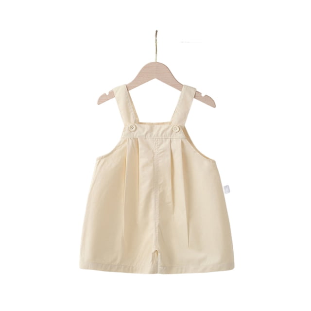 Overalls for Girls, Solid Color Piece Overalls for Toddler Girls, Adjustable Strap Shorts with Button Details for Summer