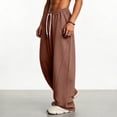 thumbnail image 7 of Smsaxvxz Sweatpants for Men Lightweight Elastic Waist Drawstring Jogger Pants Casual Loose Straight Leg Trousers with Pockets Coffee S, 7 of 7