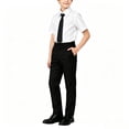 thumbnail image 2 of Odeerbi Niños 3 Piezas Caballero Traje Formal Preppy Traje de Manga Corta Camisa de Vestido y Pantalones de Traje Con Corbata Uniforme Escolar Conjunto, 2 of 6