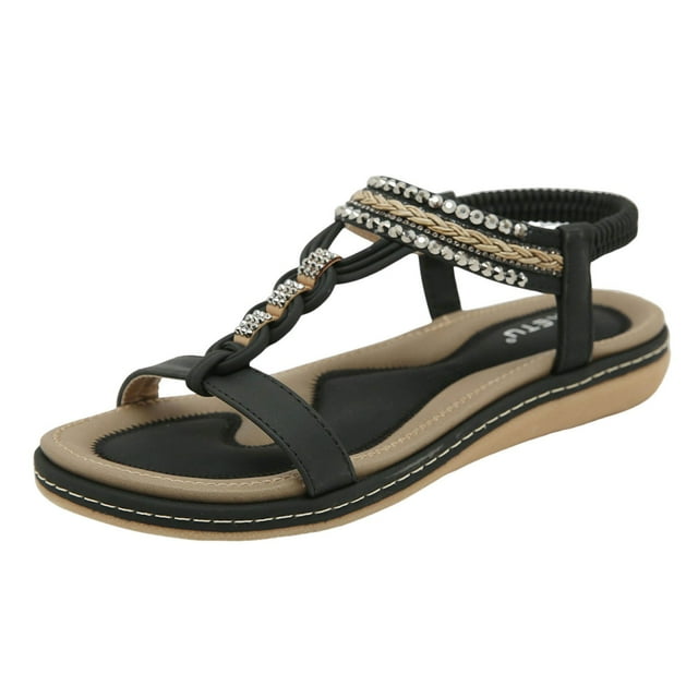 Black Women'S Versatile Flat Shoes Fashion Breathable For Spring Summer Comfort Design