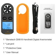 GM816 Digital Anemometer Wind-Speed Gauge Meter LCD Handheld Airflow Windmeter Thermometer