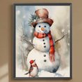 thumbnail image 3 of Pintura de diamante 5D DIY, taladro redondo completo, Kit de muñeco de nieve de Navidad, decoración del hogar, 30x40cm, 3 of 9