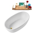 thumbnail image 4 of 51" Streamline G-82-319-GLD Soaking Glossy White Freestanding Tub and Tray With Internal Drain in Polished Gold, 4 of 17