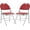 Red, variant on Eastvita 2-Piece Set of Metal Folding Chairs with Non - Slip Foot Pads Cotton Linen Seat Metal Support for Indoor Outdoor Use in Restaurant Red