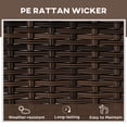 thumbnail image 4 of Outsunny Wicker Patio Lounger Set with Padded Cushions, Brown/Blue, 4 of 10