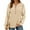 Beige, variant on Womens Puff Long Sleeve Henley Shirts Trendy Casual V Neck Button Up Tunic Tops Loose Fit Basic Tees