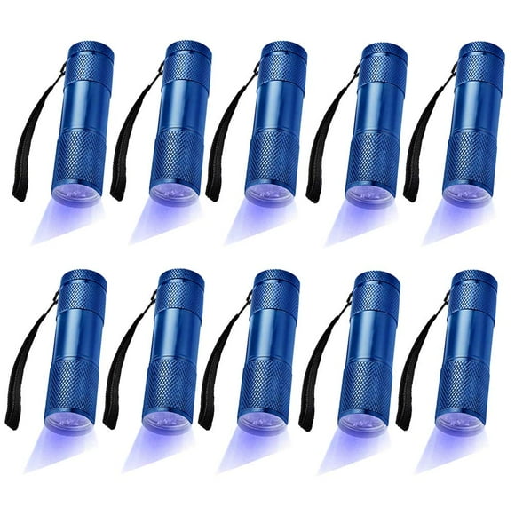 Optimal Shop 10 Pack UV Blacklight 9 LED Flashlight Torch Light Outdoors Etc-Blue (10 Pack-Blue)