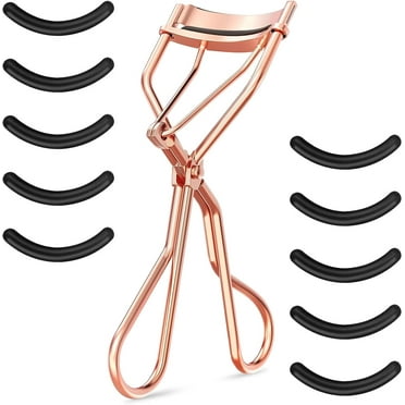 Eyelash Curlers with 10 Refill Silicone Pads, Rose Golden Eyelashes Curler for Women, Lash Curler Easy to Curl Eyelashes Naturally and Fits All Eye Shapes (Gold)
