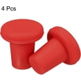 thumbnail image 2 of Silicone Bottle Stoppers T-shaped Reusable Unbreakable Caps Sealer Cover for Beer, Wine, Drink Red Pack of 4, 2 of 5