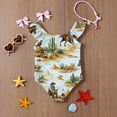 thumbnail image 6 of Grblisyd Girls One Piece Swimsuit Flutter Sleeve Hawaiian Quick Dry Crew Neck Swimwear Beach Sport Bathing Suit for Kids 4t, 6 of 6