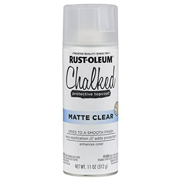 Rust-Oleum 302599 Chalked Sealer/Wax Topcoat Spray Paint, 11 oz, Clear