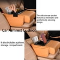 thumbnail image 4 of Multifunctional PU Leather Car Armrest Box Mat, 5-in-1 Center Console Cover with Storage Pockets, Cup Holder, Phone Slot & Tissue Organizer, Ergonomic Design for Sedans, 4 of 7