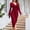 Red, variant on Women's Casual Dress, Long Sleeve Floral Print Round Neck Dress, Lightweight and Breathable for Spring and Summer Daily Wear