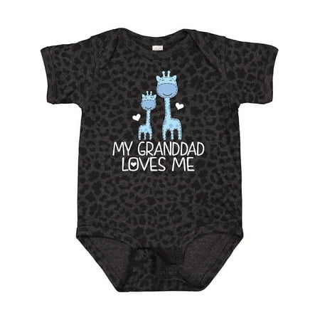 

Inktastic Granddad Loves Me Boys Giraffe Grandson Gift Baby Boy Bodysuit