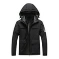 thumbnail image 1 of Unisex Casual Patchwork Espesar Multi Bolsillo Con Capucha Cremallera A Prueba De Viento Impermeable Chaqueta Transpirable Abrigos Pompotops oipoqjl10857, 1 of 8