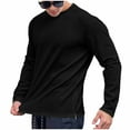 thumbnail image 4 of PNTUTB Men Fashion Solid Color Slim Casual Side Zipper Pullover Long Sleeved Round Neck Base Top, 4 of 5