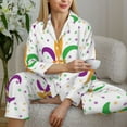 thumbnail image 6 of Sikiie Mardi Gras Carnival1 Women's Long-Sleeve Shirt and Full-Length Bottom Pajama Set (s-xxl)-Medium, 6 of 7