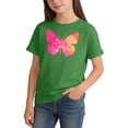 thumbnail image 6 of Spazoro Girls Graphic T-Shirts Tee, Cotton Butterfly Print Crew Neck Short Sleeve Casual Tops for Kids Green Size 12-14, 6 of 7